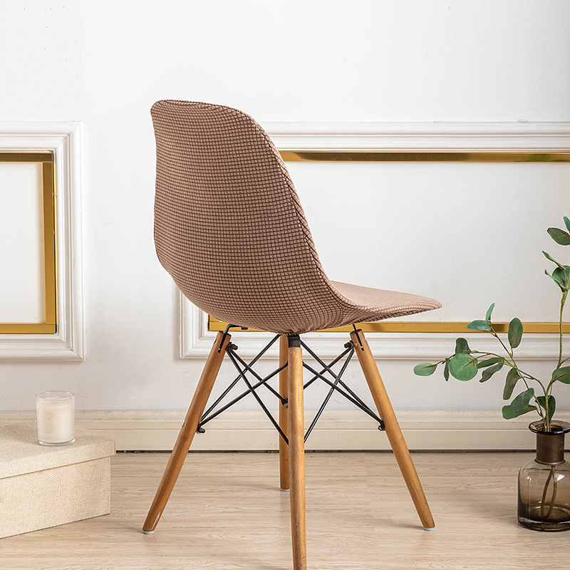 Amazon Kalın Mısır Kadifesi Eames Kabuk Sandalye Kılıfı Toz Geçirmez Aşınmaya Dayanıklı Granül Polar Kavisli Kulüp Sandalye Kılıfı