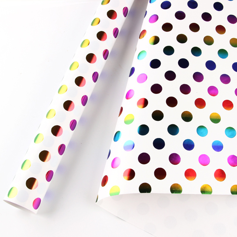 Papel de embalaje de regalo de bronceado colorido de lunares transfronterizos