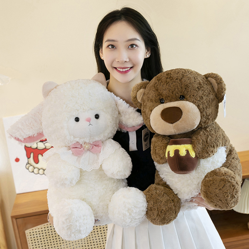 Comfortable Han Bear Plush Toy Girl Sleeping Lamb Pillow Grab Doll Machine Honeypot Bear Doll Activity Gift