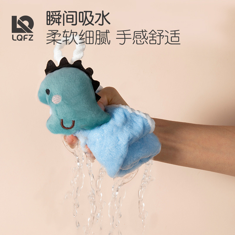 Toalla de mano personalizada de fábrica, toalla absorbente colgante, toalla de lavado de manos para niños, paño de mano para bebés, lindo, agradable para la piel y suave