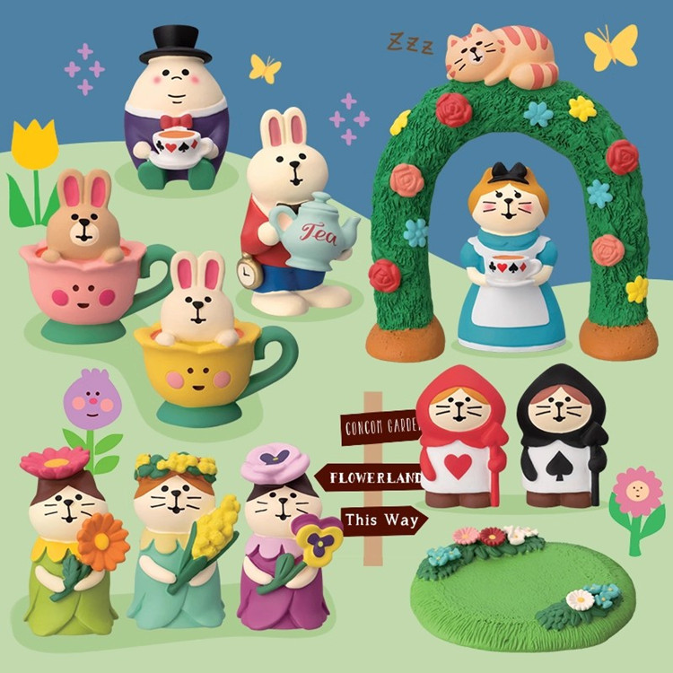 ZAKKA 크리 에이 티브 앨리스 시리즈 유행 사진 소품 소형 수지 선물 고양이 귀여운 데스크탑 장식품