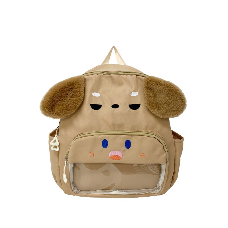Jardín de infantes bebé mochila pequeña caricatura lindo cachorro mochila para niños y niñas nueva ventana transparente mochila para niños