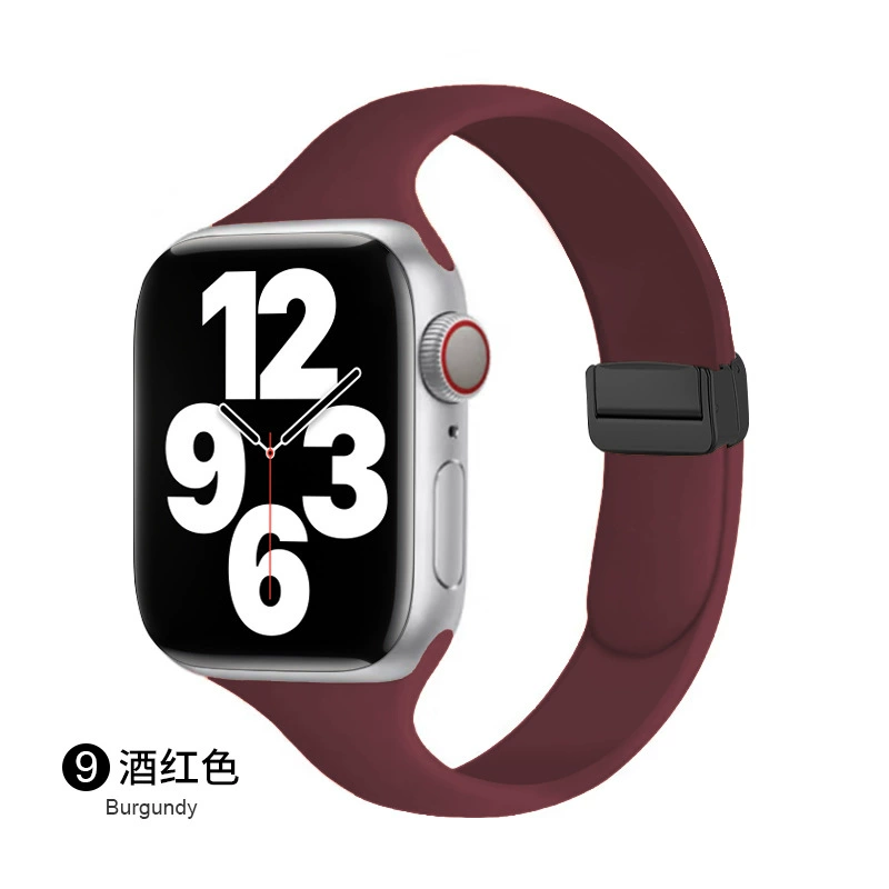 Совместимый ремешок Apple Watch всей линейки, можно использовать 14 мм магнитную складную застежку, силиконовый ремешок для маленькой талии Apple
