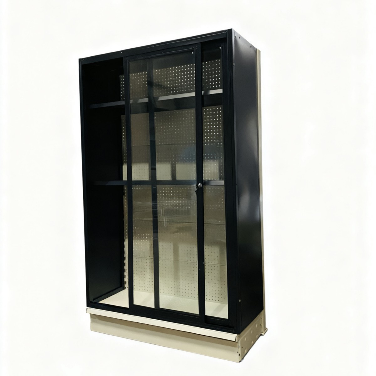 Estantes de supermercado personalizados puertas de vidrio desmontables pie unilateral doble lado almacenamiento de tablero multicapa estantes de supermercado transfronterizos