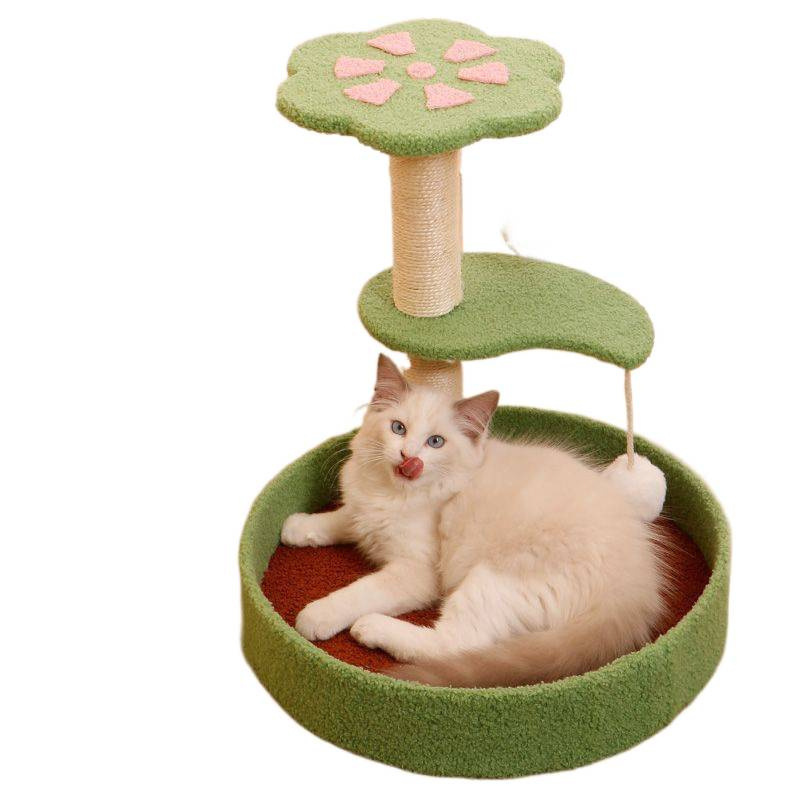 剑麻猫爬架实木猫抓柱树屋猫玩具猫抓板跳台猫咪窝猫架仙人掌四季|undefined