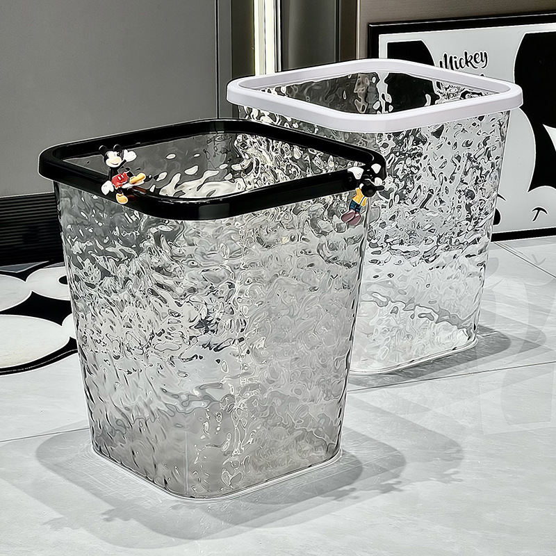 Trash Can for Home Use 2025 New Model, Light Luxury and High-Value Design for Living Room, Bedroom Storage Bin, Bathroom Ring Press Toilet Paper Holder