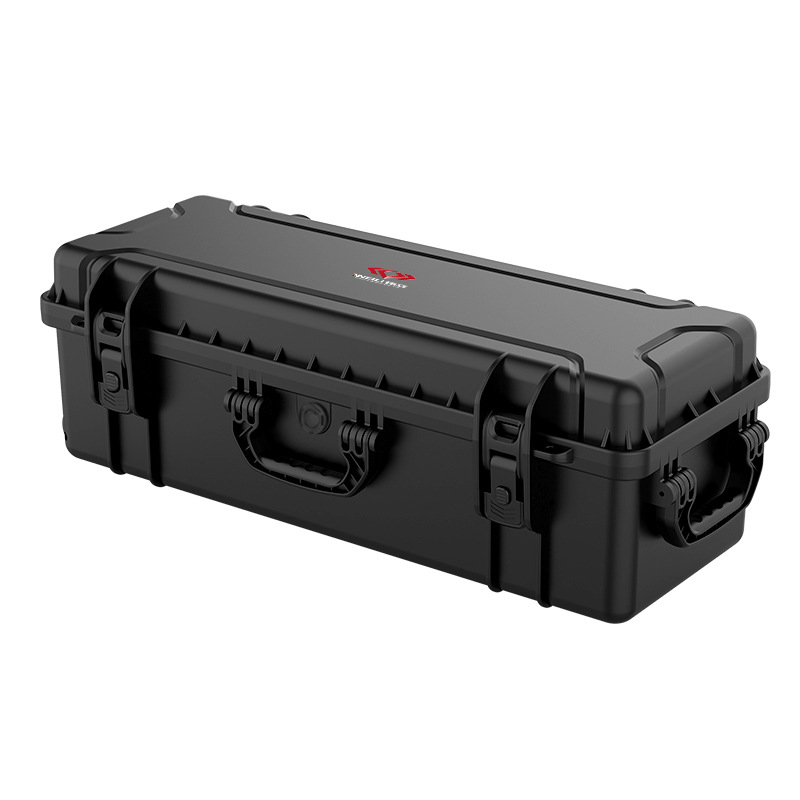 Caja de almacenamiento de tubos de lámpara para soporte de fotografía al aire libre Caja de protección de seguridad larga con ruedas de sellado resistente a la compresión