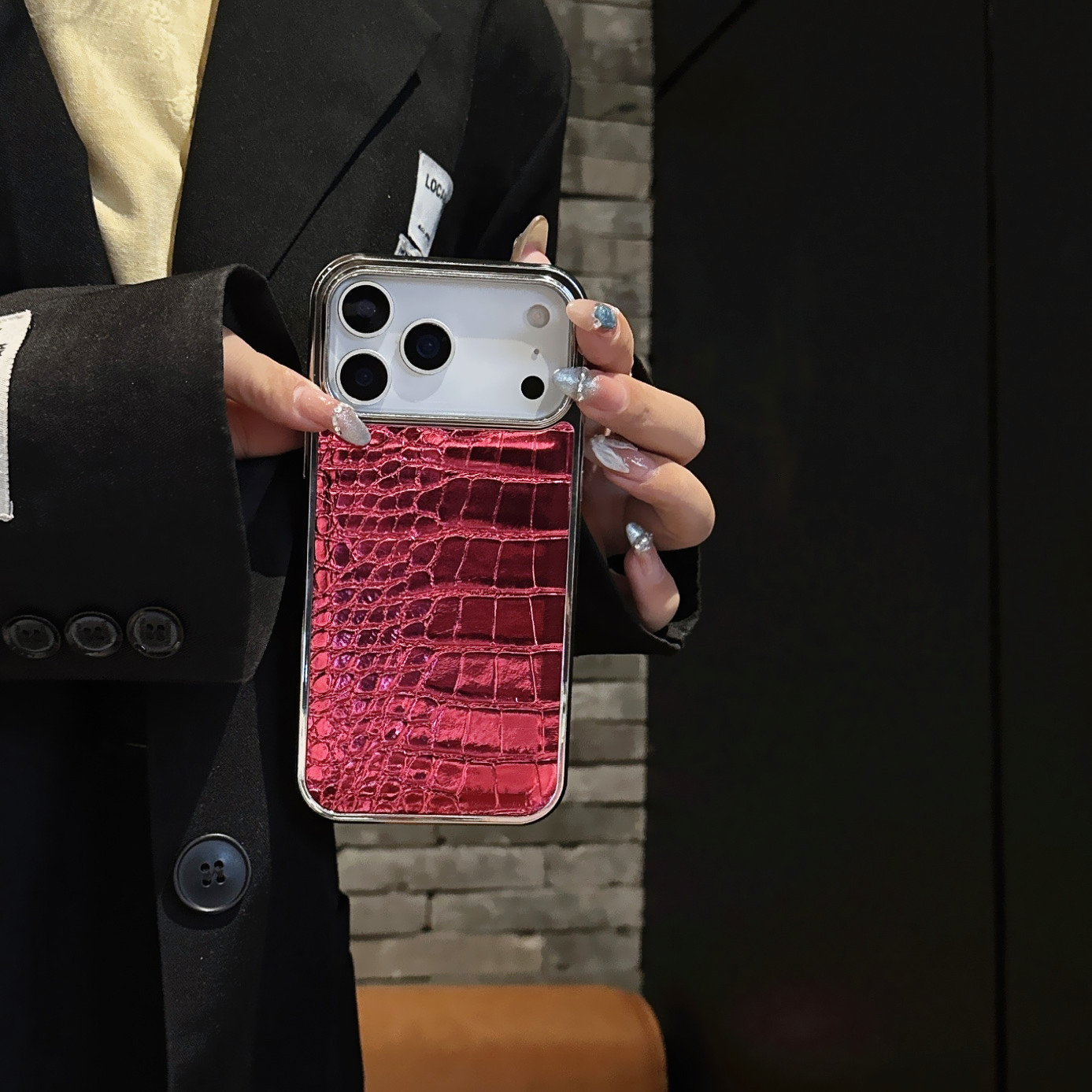 Galvanisierte Krokodiloptik Handyhülle Für Iphone 16 Pro Max_voghion.com