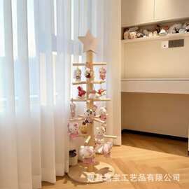 跨境木质玩偶收纳架商用手办娃娃钥匙扣收纳架毛绒玩具玩偶展示架