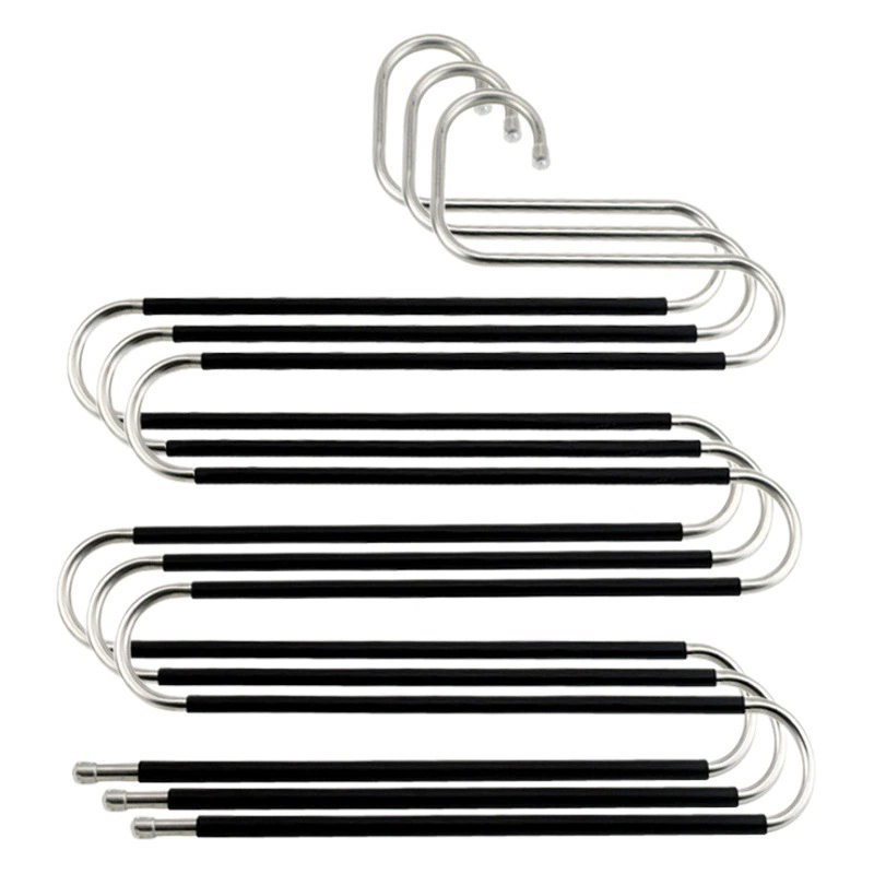 Многофункциональная Волшебная S-образная многослойная Вешалка из нержавеющей стали для брюк Вешалка для брюк Полка для хранения в шкафу для студентов общежития
