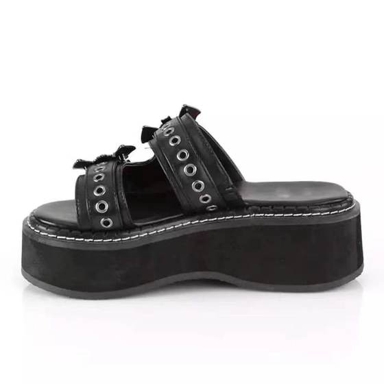 Foreign Trade Thick Bottom Slippers 2023 Summer European and American New Metal Bat Open Toe Wedge Sandals Women Amazon Sandals