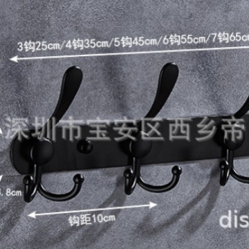 Gancho transfronterizo de acero inoxidable Gancho trasero de puerta sólida Gancho de ropa montado en la pared Gancho de cocina de baño Gancho de aleación de aluminio engrosado