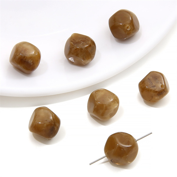 Acrylic amber rectangular beads