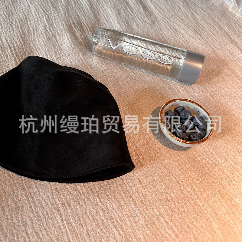 渔夫帽女春秋日系百搭麂皮绒盆帽素颜遮脸水桶帽疏离感帽子质感好|undefined