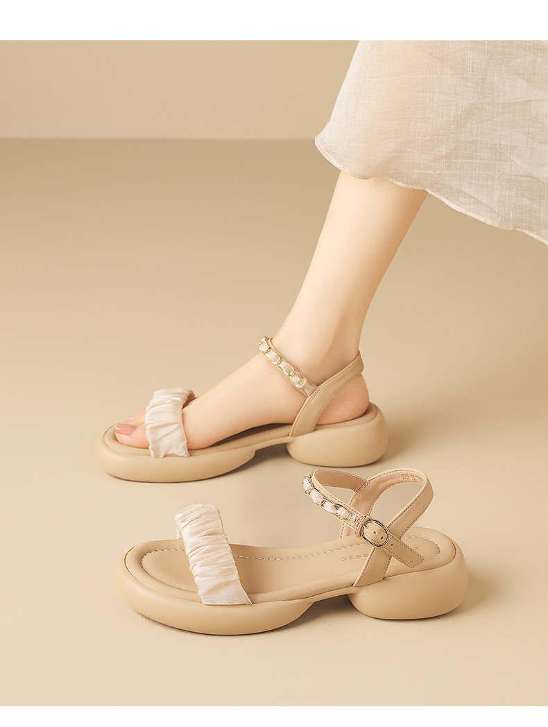 Sandal nữ quai chữ V đế dày mềm mại, chống mài mòn, đi biển thoải mái — BL717 Hạnh chi tiết 14