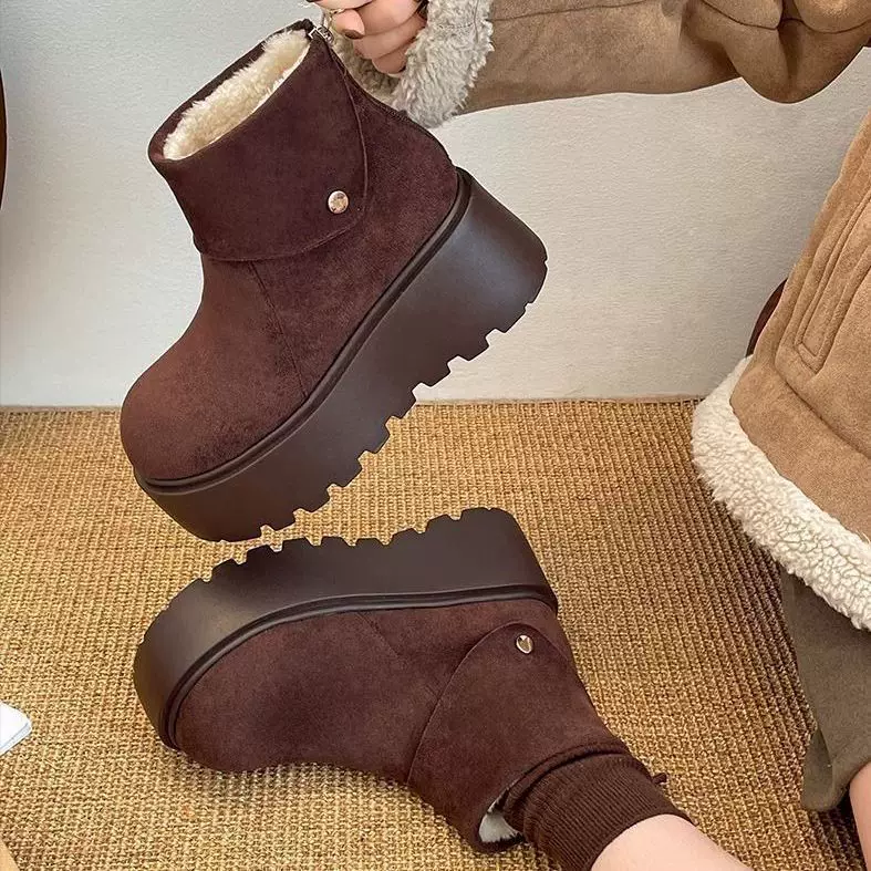Platform winter boots, warm‑lined ankle boots, platform sole, sizes 35–40 (2024)