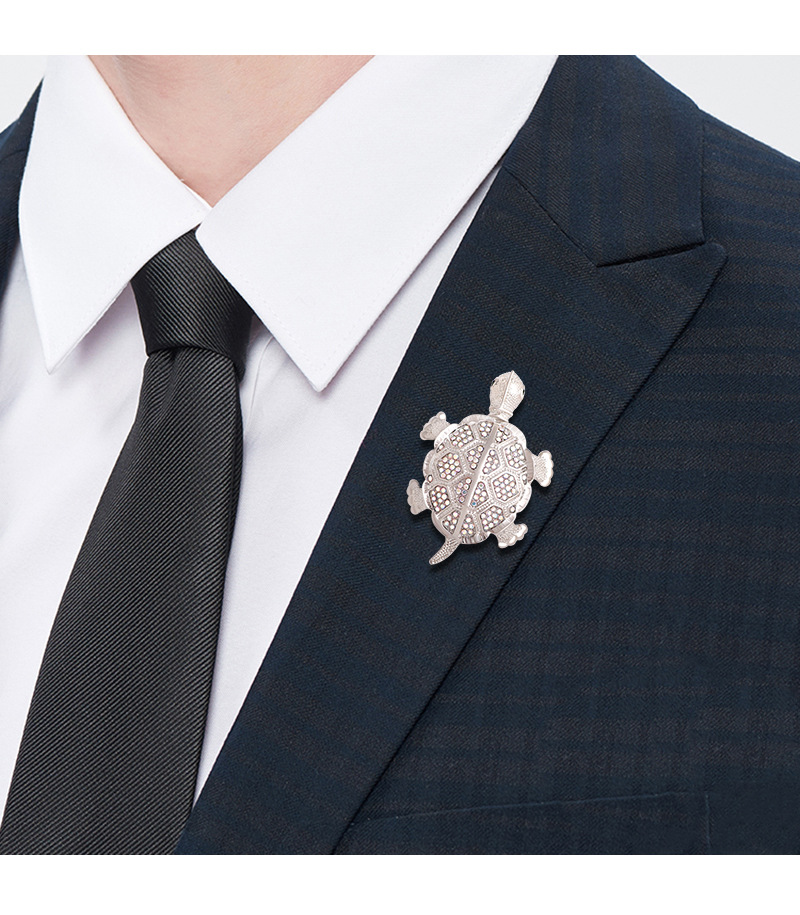 Spilla a forma di tartaruga per uomo, spilla gioiello rétro_voghion.com