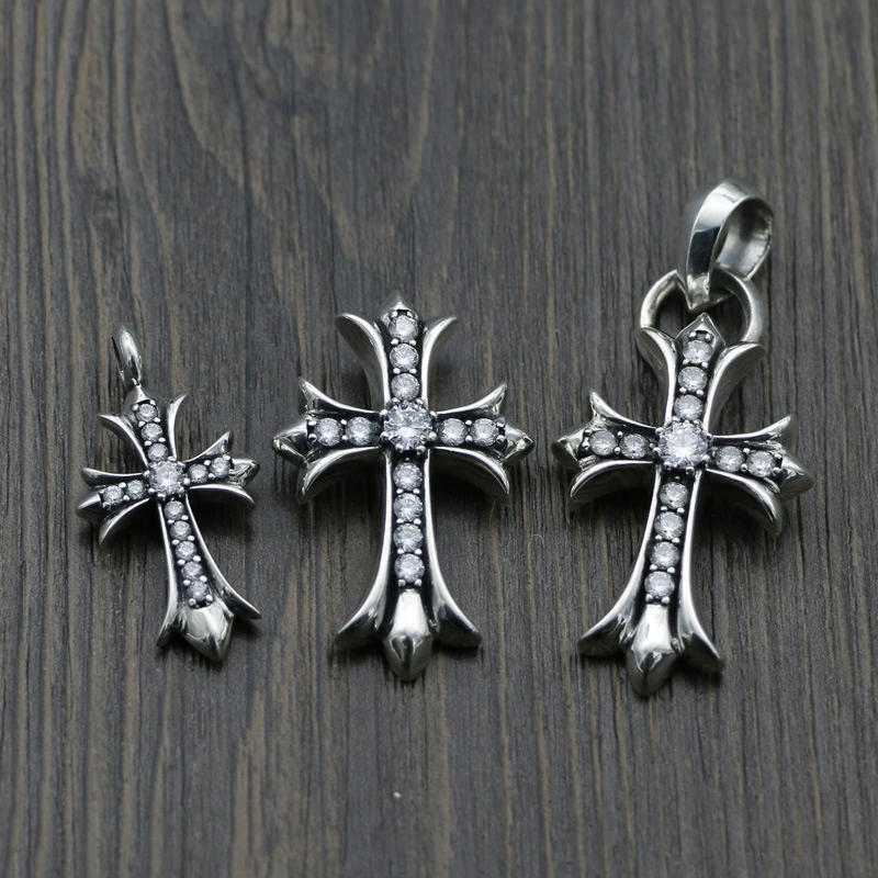 Модные ювелирные изделия в стиле панк, цепочка для свитера из стерлингового серебра s925, модное мужское персонализированное ожерелье с подвеской в ​​виде ромбовидного креста для женщин