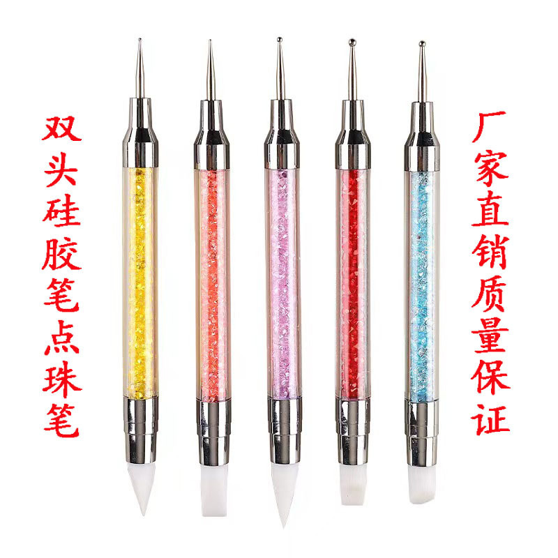 Nail Art Double Head Silicone Pen Dot Pen Dot Flower Needle Soft Head Silicone Gradient Halo Color Painting Embossed Stick Nail Sticker Nail Art Double Head Silicone Pen Dot Pen Dot Flower Needle Soft Head Silicone Gradient Halo Color Painting Embossed Stick Nail Sticker