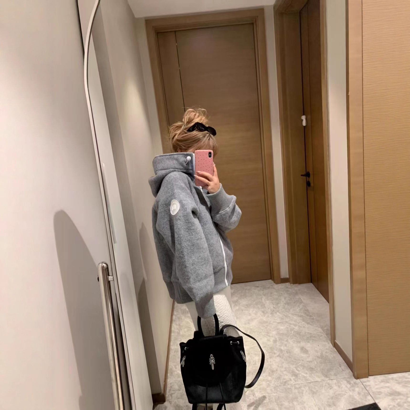 High Quality ~ Autumn and Winter Classic Goose Woolen Outwear Hooded Jacket Warm Women's Top Fashionable Loose Casual