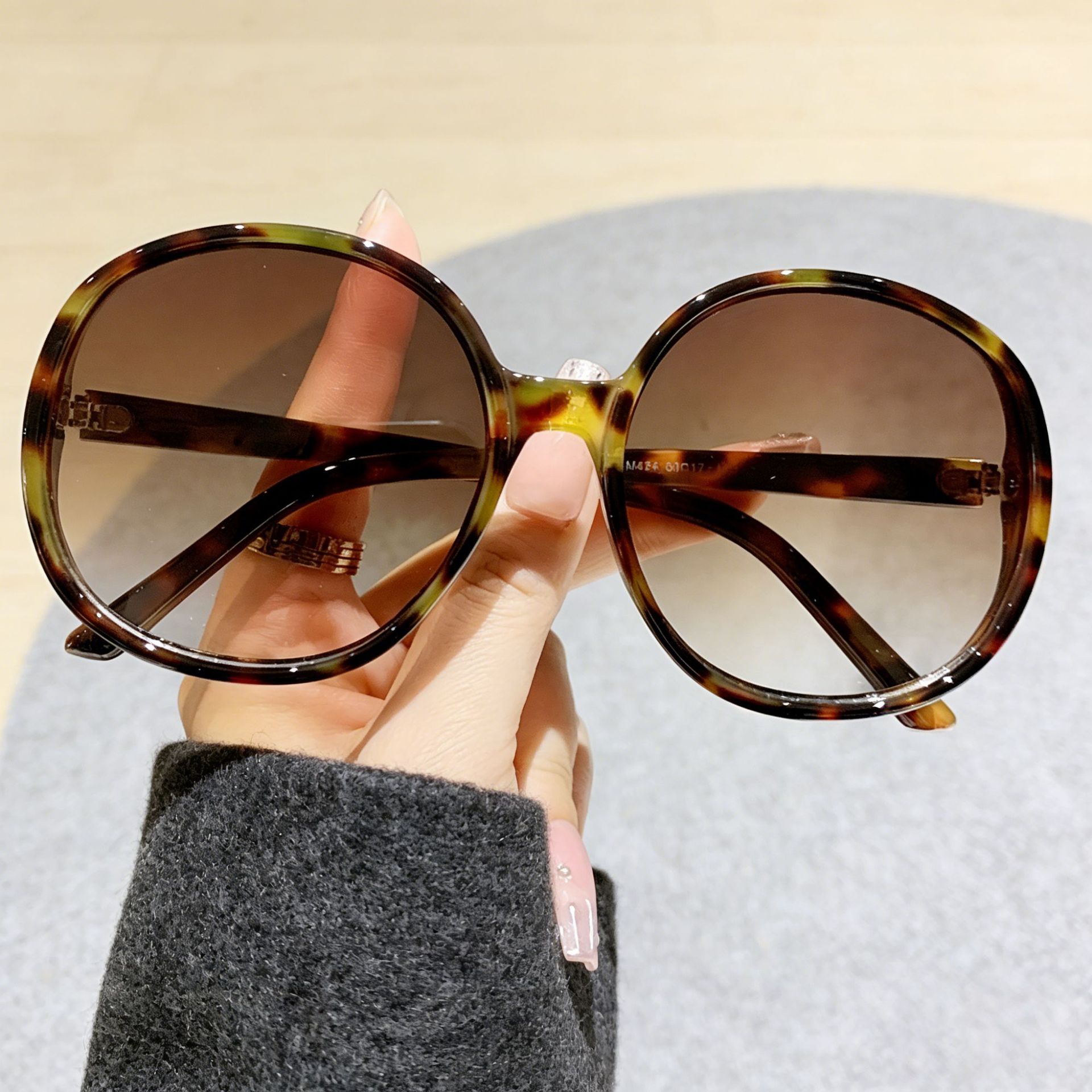 Oversized Round Sunglasses For Men And Women Uv Protection Fashion_voghion.com