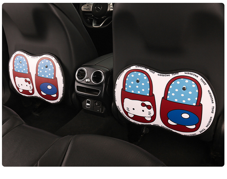 Car Anti-Kick Pad Short Slippers Bow Kt Car Seat Back Anti-Fouling Kidsren's Cartoon Anti-Kick Pad Car Anti-Dirty