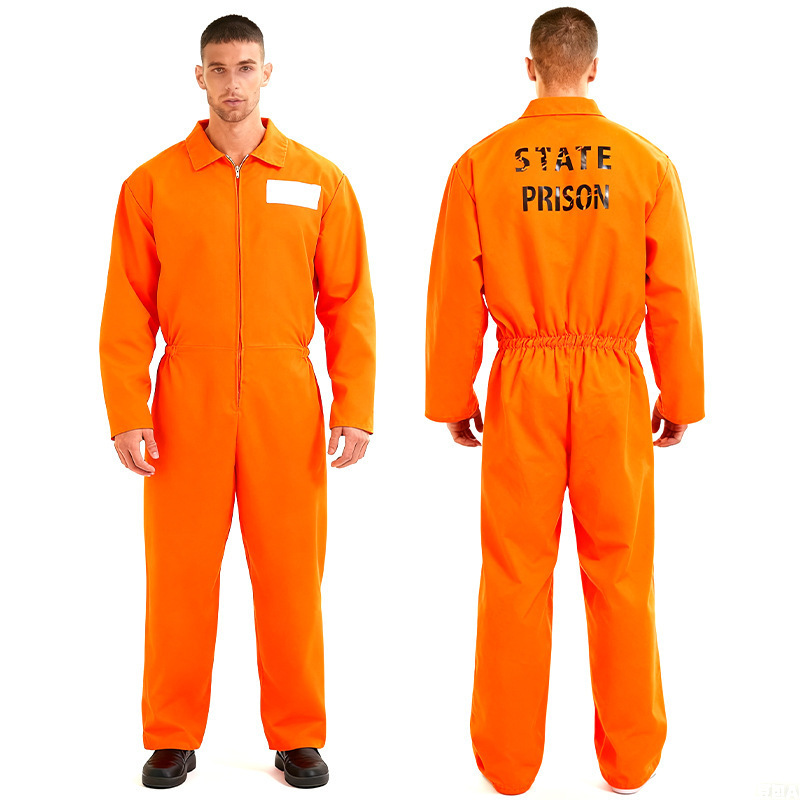 Cross-Border New Style Cosplay Jumpsuit Workwear Festival Party Stage Performance Outfit Set American Prison Uniform Role-Playing Cross-Border New Style Cosplay Jumpsuit Workwear Festival Party Stage Performance Outfit Set American Prison Uniform Role-Playing