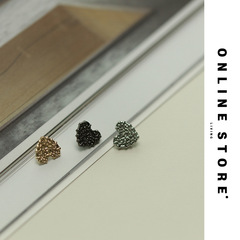 Heart-shaped metal button fashion French style design buttons shirt short-sleeved button shirt sweater sleeve collar button women 