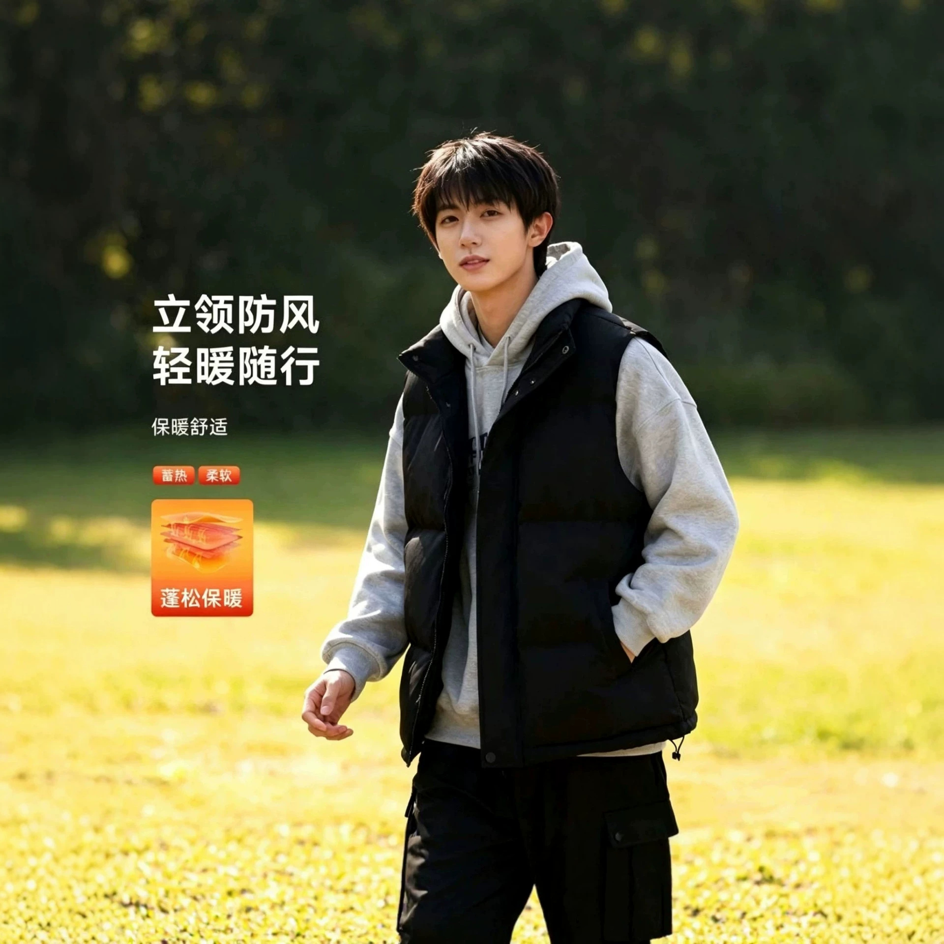 XB autumn and winter fleece-lined, thickened cotton vest, couple style, outdoor outerwear, warm and thickened vest top