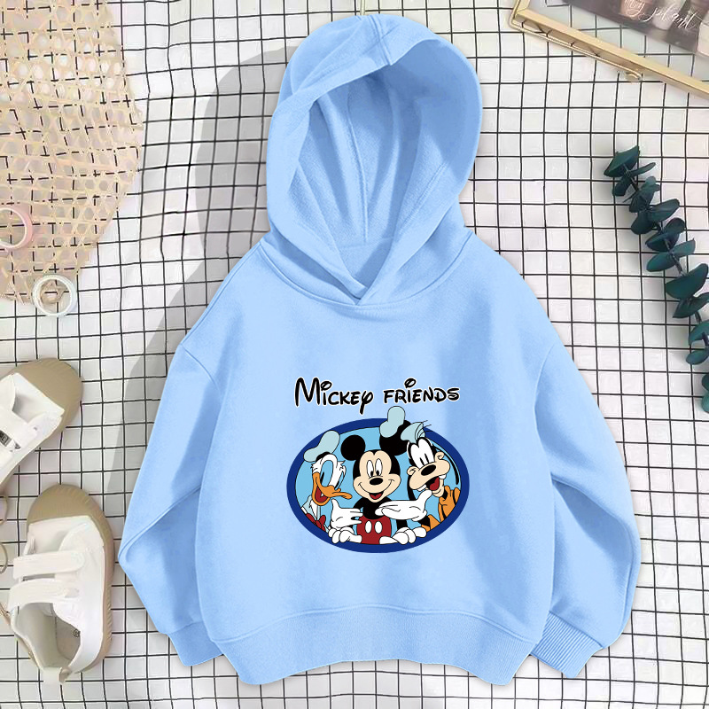 Blue round mouse sweatshirt thin section