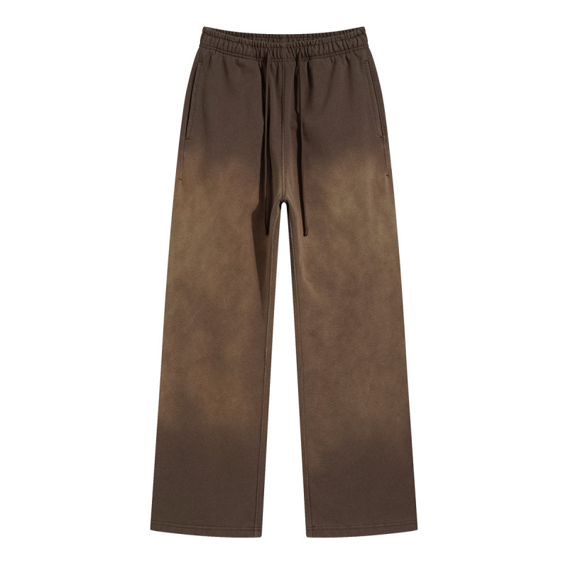 2026 marca de moda americana de otoño 450g pulverización teñido para hacer viejos pantalones de varón retro lavado con agua casual pantalones de guardia sueltos