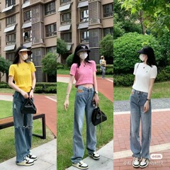 可扫码~rl拉夫经典小马标刺绣圆领修身针织短袖基础百搭四季款