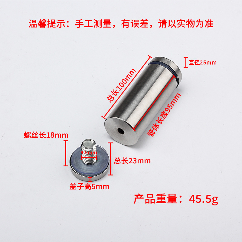 Acero inoxidable publicidad uñas decorativas marca de uñas placa de acrílico espejo de uñas de vidrio plano marco de fotos publicidad tornillo fijo espejo clavo