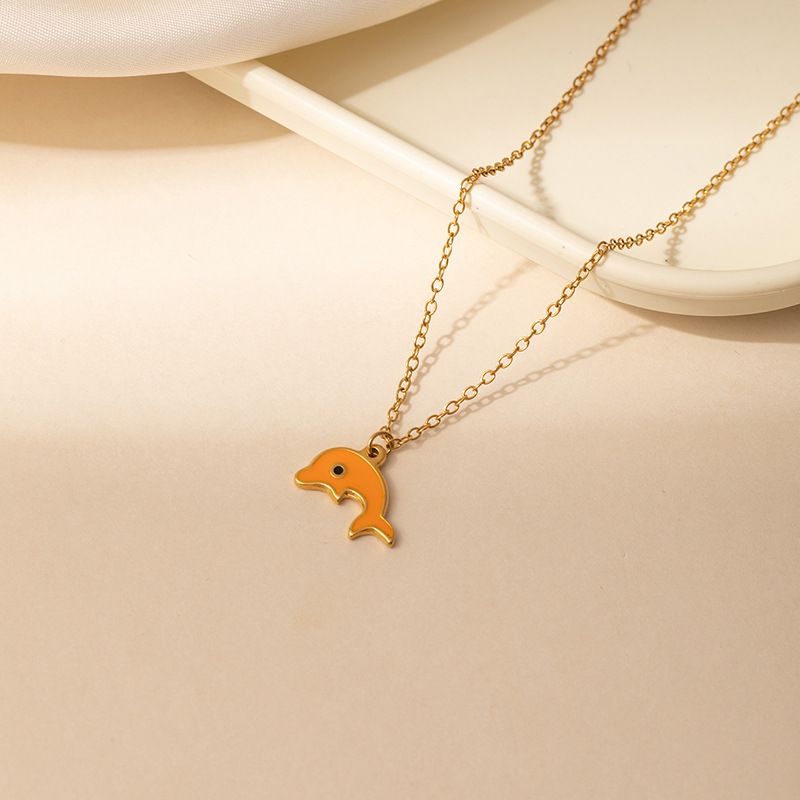 6g Weight 0.03µm Gold Plating Thickness Electroplated Gold Plating Process Golden Plated Plating Material 201 Stainless Steel Pendant Material Pendant Necklace Classification 201 Stainless Steel Chain Material cable chain Chain Type 1 Piece Quantity Holiday, Daily Occasion 201 Stainless Steel Material Starfish, Dolphin, Hippocampus Pattern Women's Gender Hip-Hop Style Plating Craft Cartoon Ocean Starfish Sea Horse Pendant Necklace Women's Luxury Dolphin Clavicle Chain DIY Jewelry Titanium Steel Animal Pattern 15
