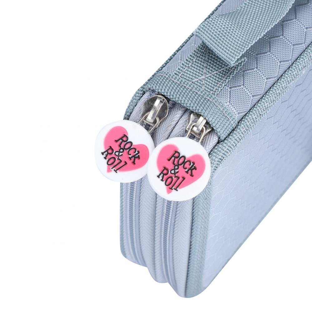 Estuche Profesional para Lápices de Colores de Dos Capas, Color Sólido, Diseño de Jardín Secreto, Estuche Cuadrado para Lápices de Colores, Bolsa de Papelería con 35 Compartimentos