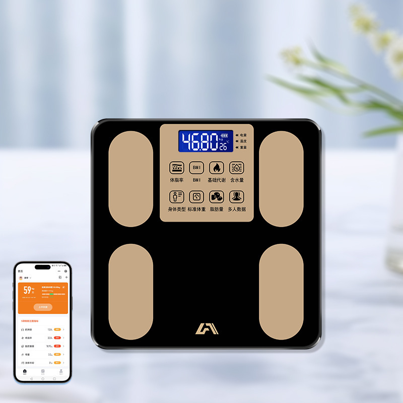 工場直送 Bluetooth体脂肪計 電子体重計 充電式 人体測定データ スマートホーム体重計 精密計量|undefined