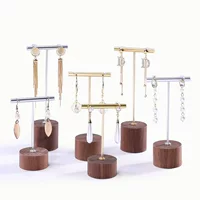 Серьги из орехового дерева витрина металлические ювелирные стойки серьги серьги вешалка ювелирные изделия витрина ювелирных изделий реквизит