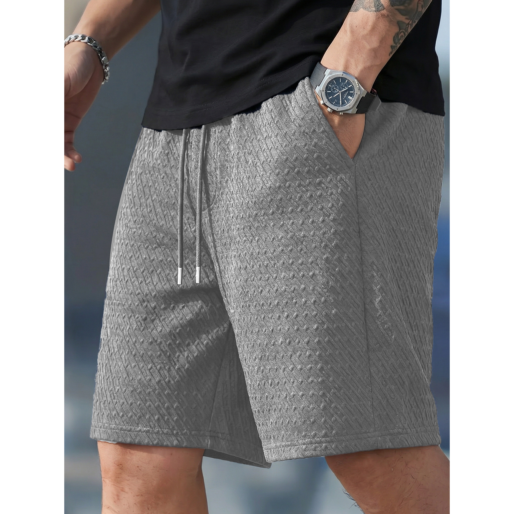 2026 New Summer Men's Luxury Shorts Designer Style Beach Shorts Lazy Jacquard American Trendy Bottoms