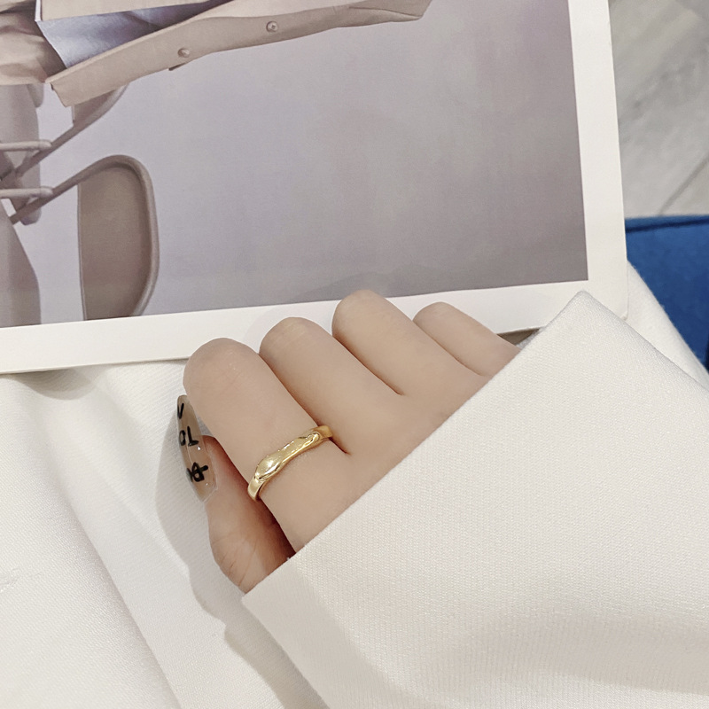 Fashion Geometric Sterling Silver Irregular Open Ring 1 Piece