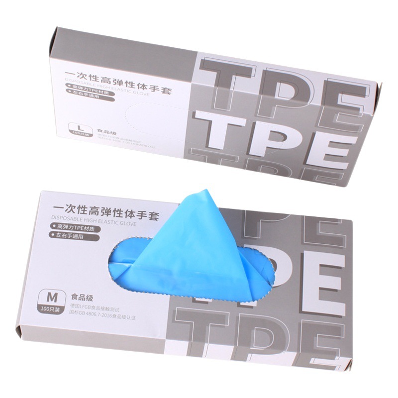 Guantes desechables de TPE de grado alimenticio para comercio transfronterizo