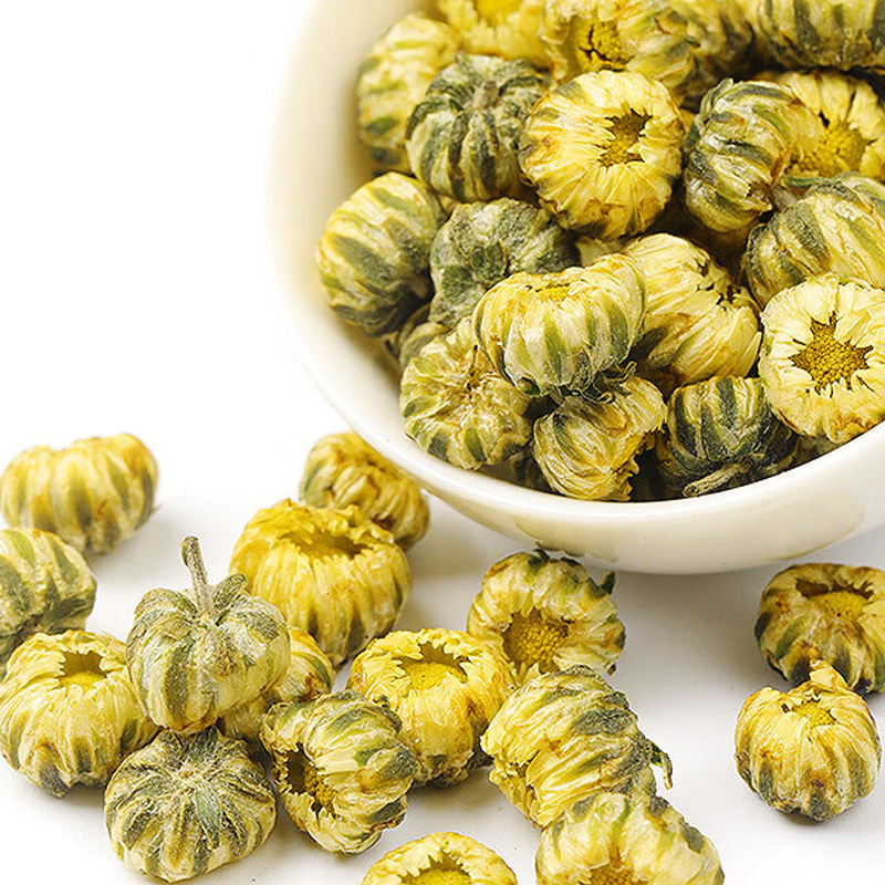 卸売缶詰胎児菊、本物の桐郷胎児菊茶工場直販、40gボトル入り新菊茶