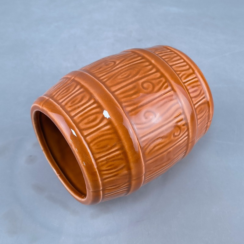 Taza de cóctel de Hawaii taza de barril de cerámica relieve taza de barril de vino taza de vinos retrógrado taza de tikki taza detiki
