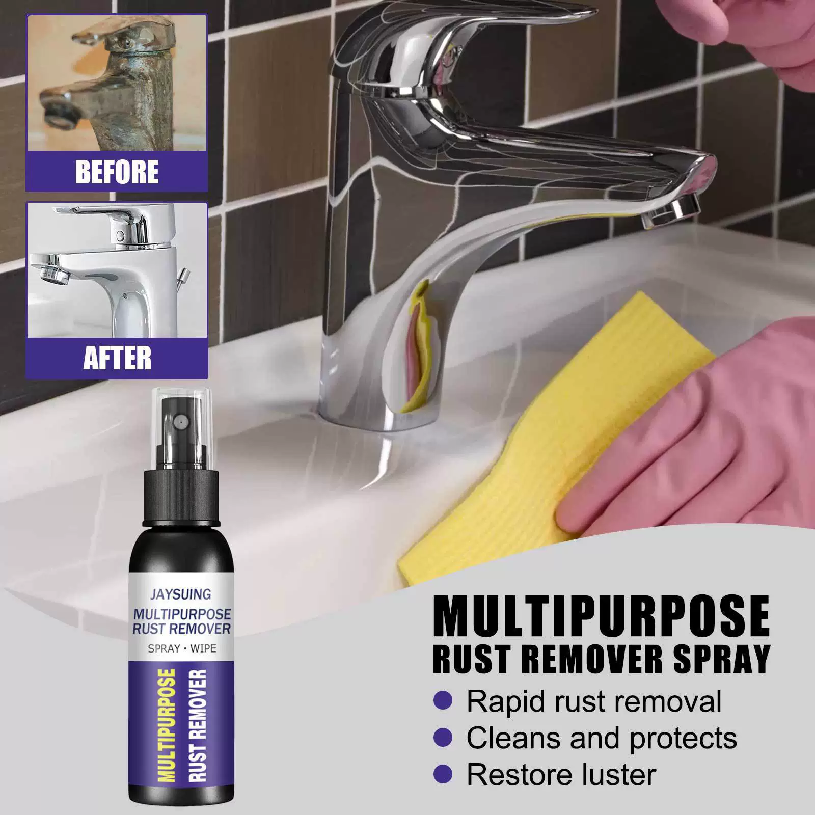 Jaysuing Металлический Ржавчина Многофункциональный автомобильный колесный отполированный реверсатор кран из нержавеющей стали для удаления ржавчины