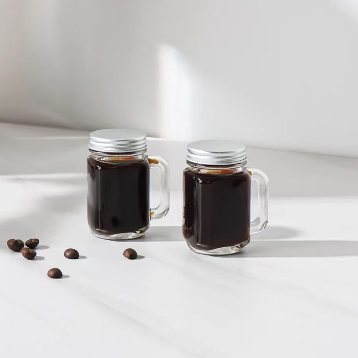 Spot Wishing Botella Mini Vaso Mason Taza Concentrado de café Botella de muestra pequeña sellada Botella de muestra