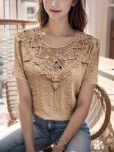 G 11051 Lace Hollow Out Blouse ��˿�ο��� ����ѷ�羳ŷ��