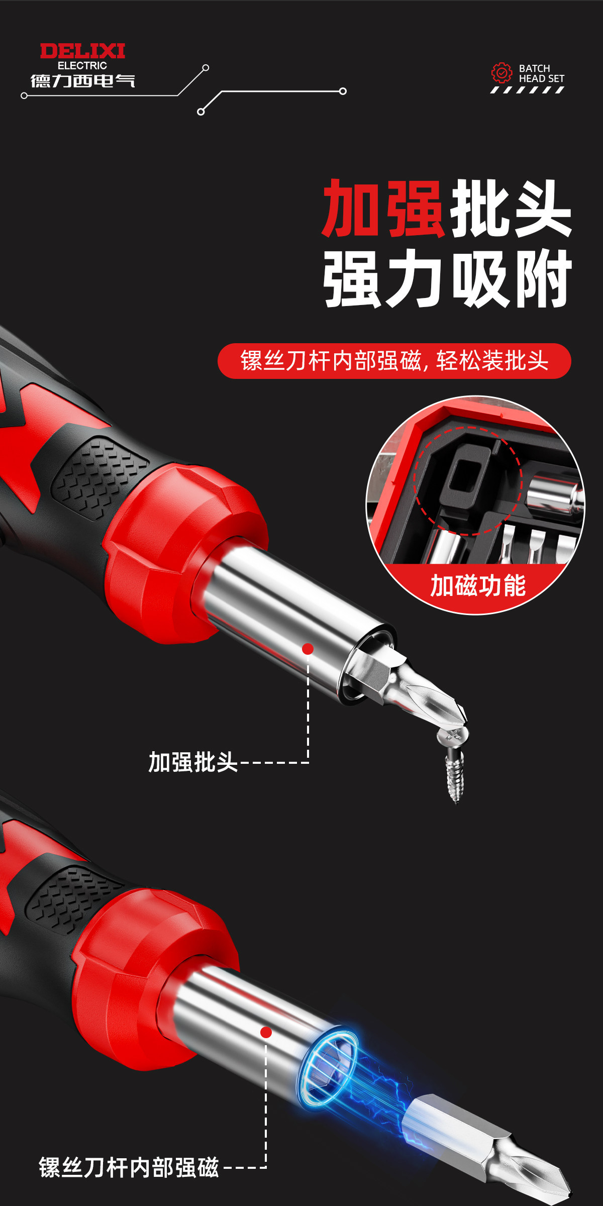 Delixi Screw Set Motorcycle Screwdriver Tool Set Ratchet Wrench Rider's On-Board Wrench Tool Box