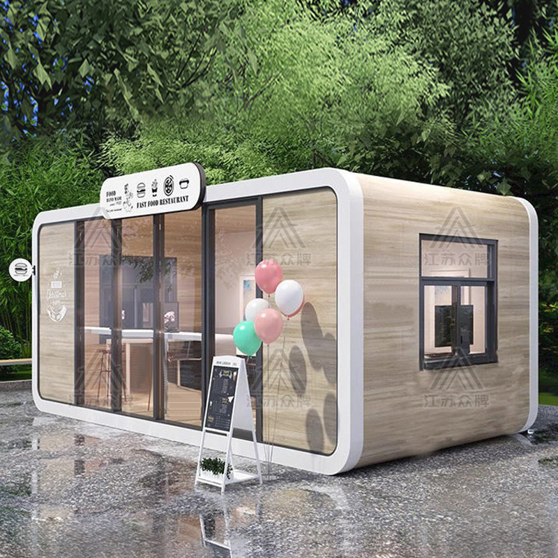 Apple Warehouse Casa móvil Área escénica cápsula espacial al aire libre B & B Oficina Salón Residente Contenedor Casa móvil