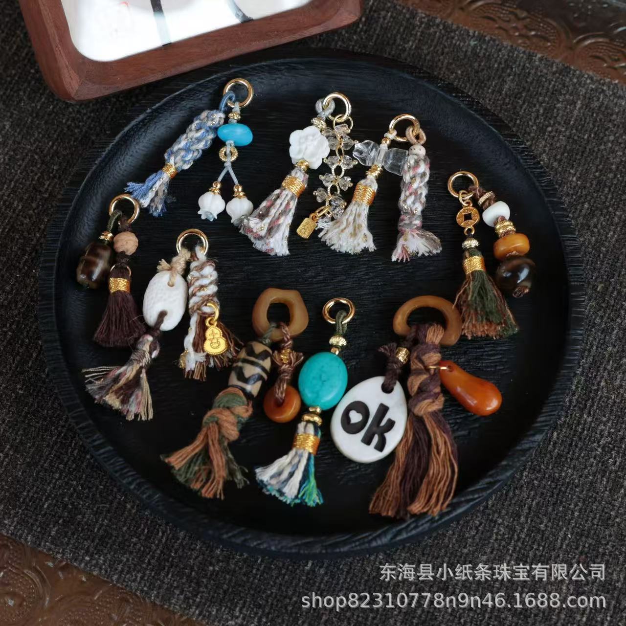 天然水晶小提溜吊坠手链挂坠钥匙挂件手作diy配饰直播手机钥匙扣