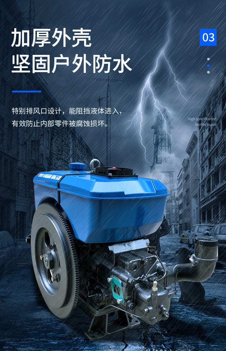 Foreign Trade Yuchai Water-Cooled Single-Cylinder Diesel Engine 12/15/18 Horsepower Small Tractor Electric Start Water-Cooled Diesel Engine
