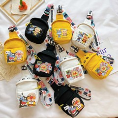 トレンディでファッショナブルなキャンバスチェストバッグ、カジュアルで多用途なワイドショルダーストラップクロスボディバッグ、インターネットセレブモデル、子供用小型ショルダーバッグ、実際の顧客相談